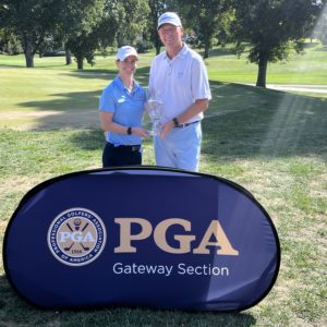 Gideon Smith and Ali Wells pose after Players Championship